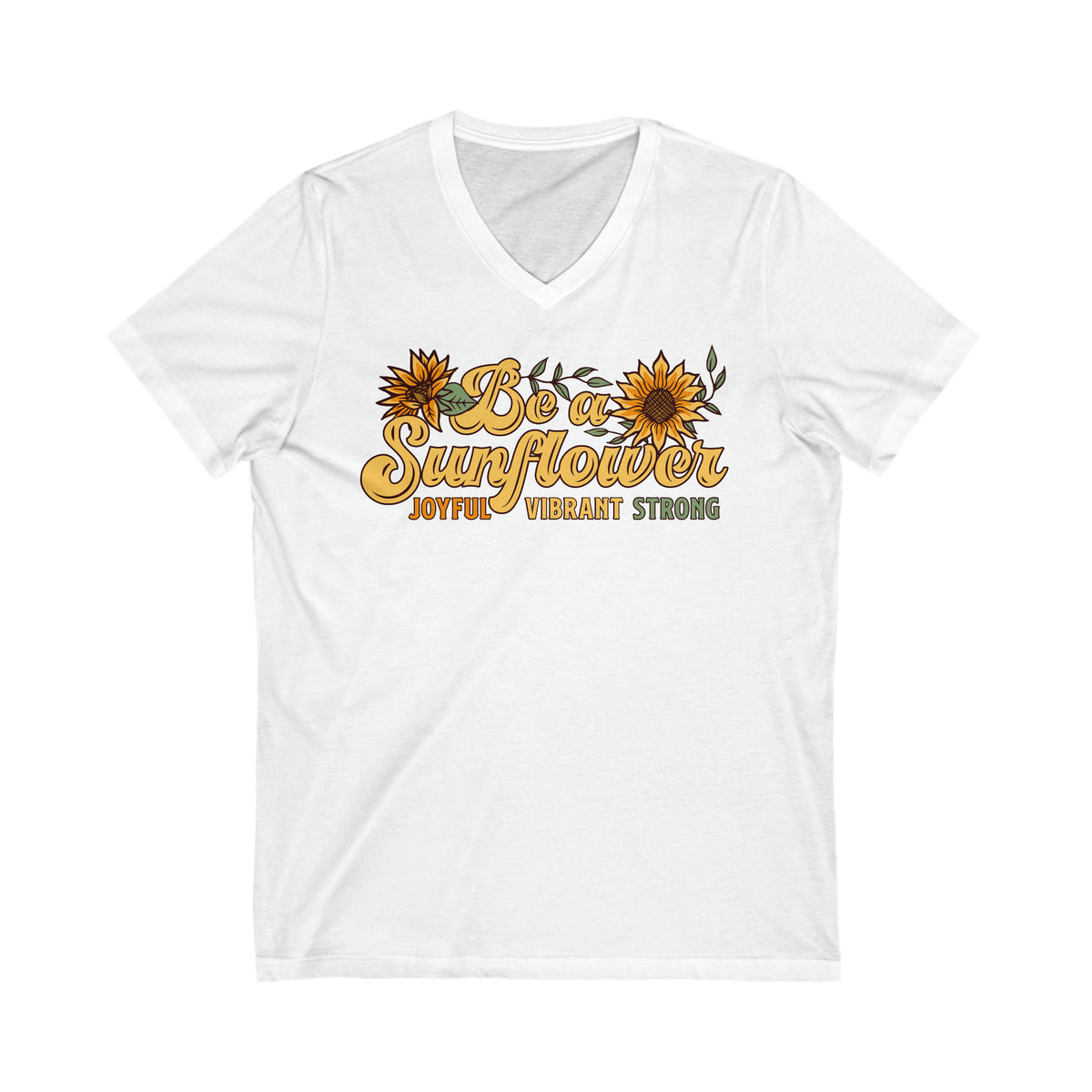 Be a Sunflower Girl Power Sunflower Shirt | Plant Lady Psychologist Gift | Unisex Jersey V-neck T-shirt