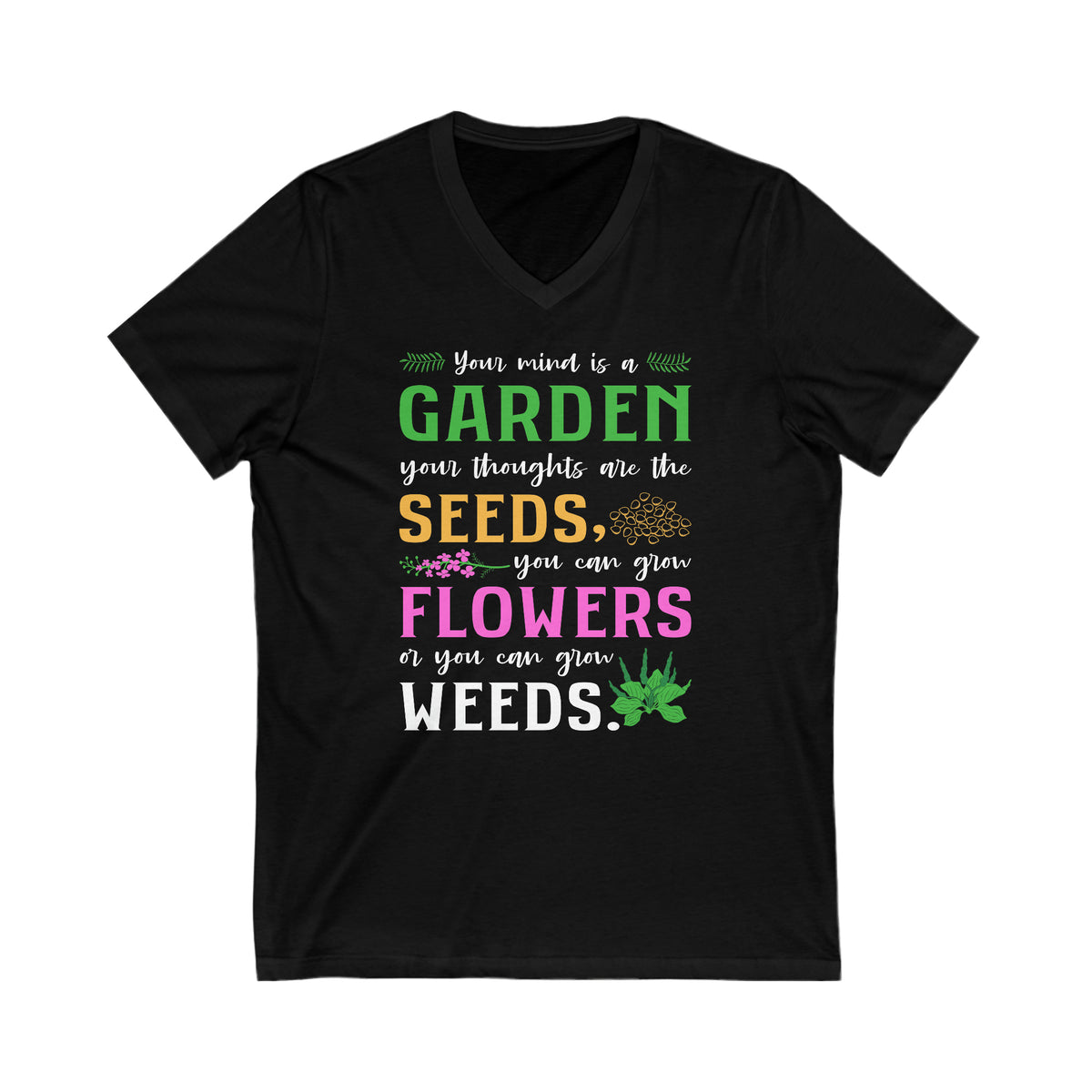 Garden Mindfulness School Psychologist Shirt | Mindfulness Gift | Unisex Jersey V-neck T-shirt