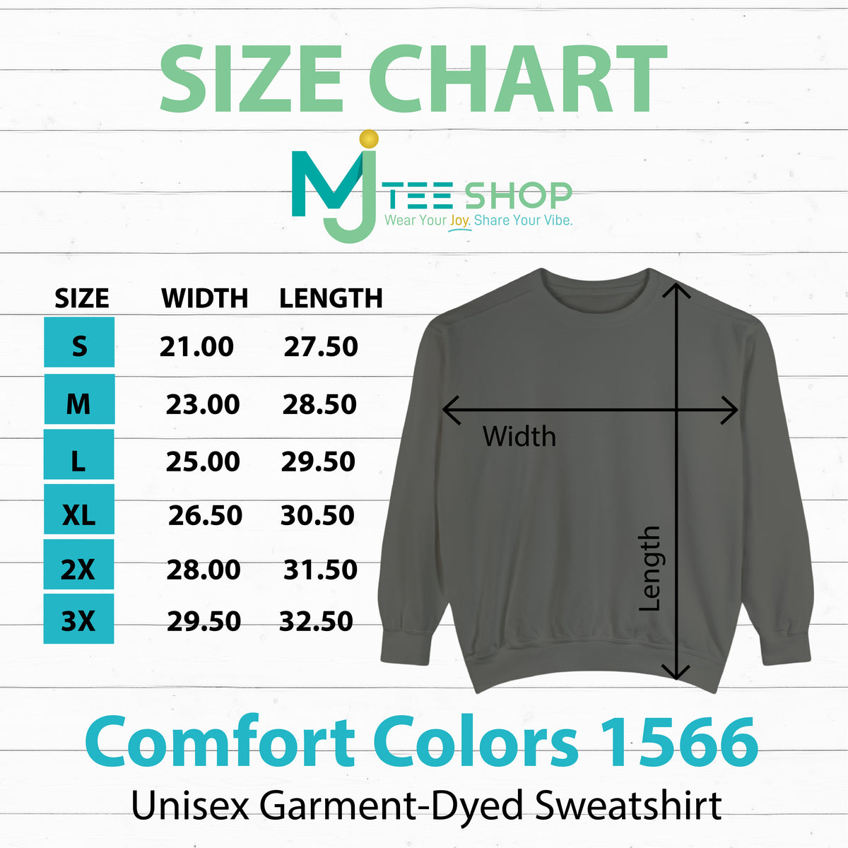 a sweatshirt measurements chart for a men's sweatshirt