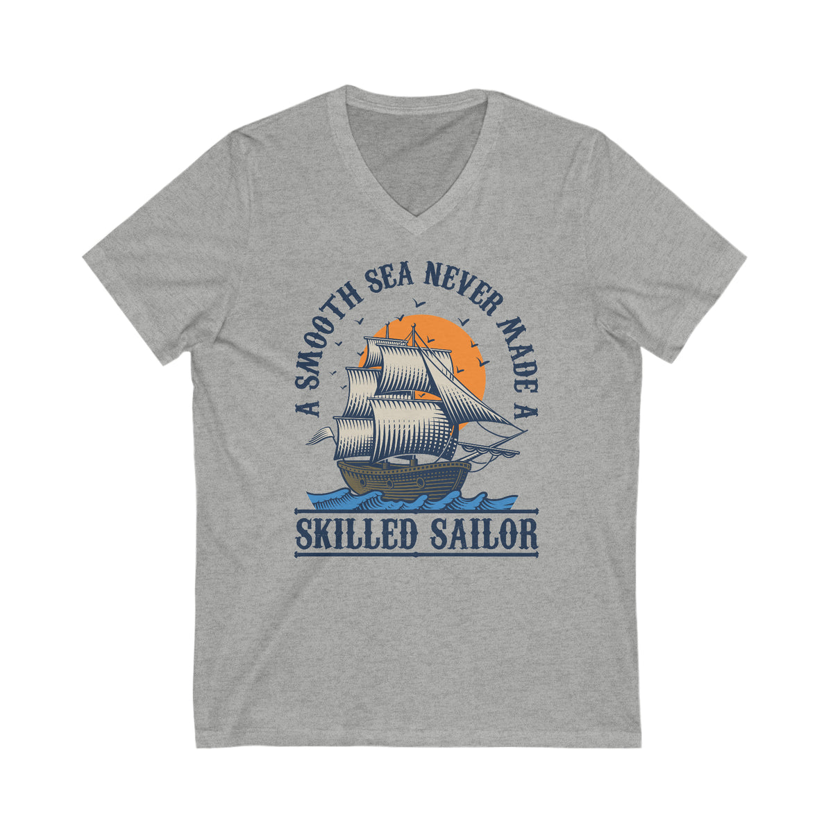 Smooth Seas School Psychology Shirt | Ocean Lover Sailor Shirt | Motivational Gift | Unisex Jersey V-neck T-shirt