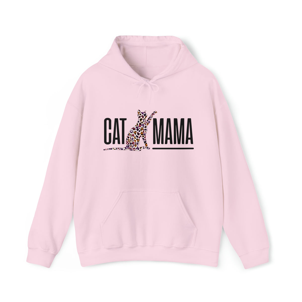 Cat Mama Leopard Print Mother's Day Shirt | Unisex Hooded Sweatshirt