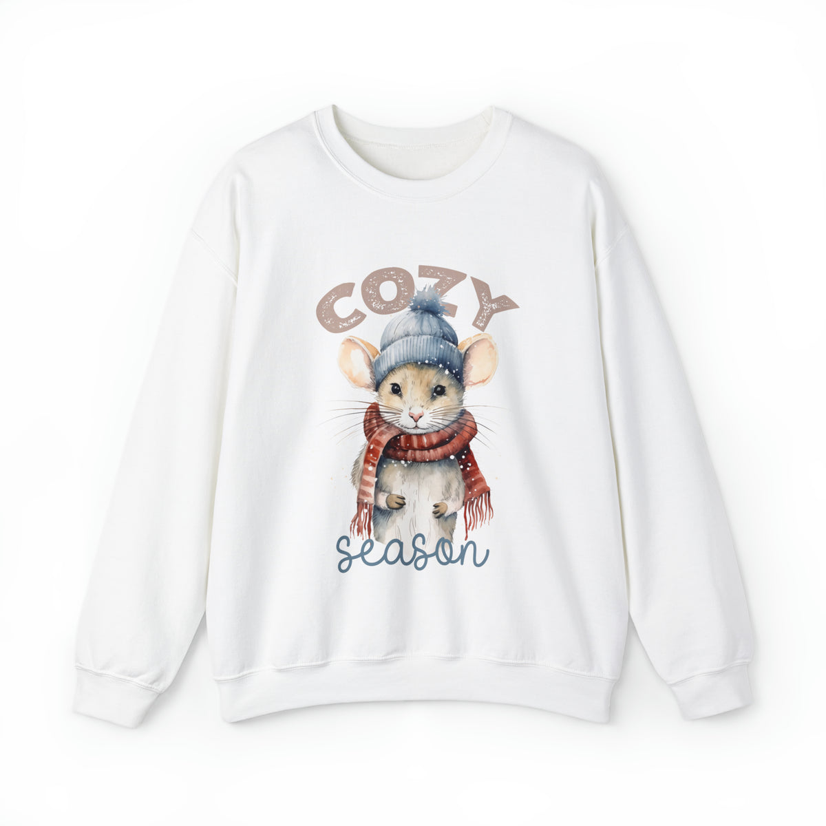 Cozy Season Cute Mouse Shirt | Cold Winter Scarf Shirt | Nature Lover Gift |  Unisex Crewneck Sweatshirt