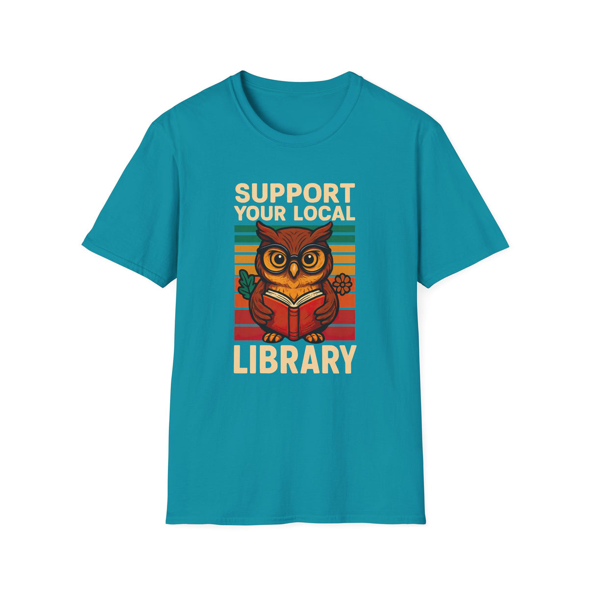 Support Your Local Library Bookworm Shirt | Cute Owl Library Shirt | Book Lover Gift | Unisex Soft style T-Shirt