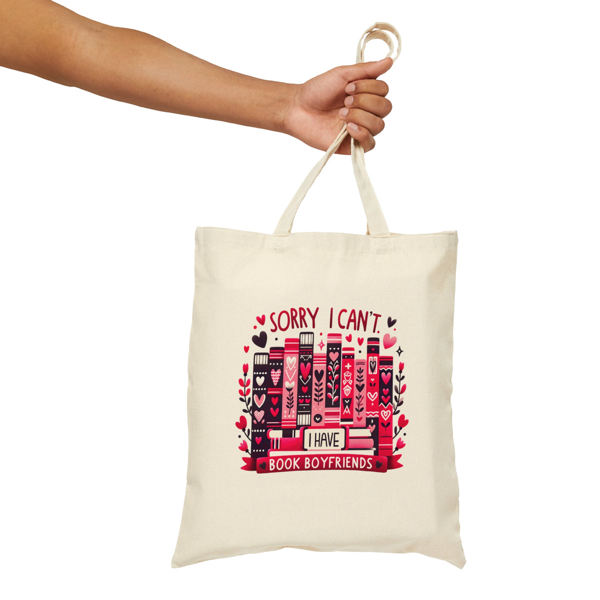Book Boyfriend Valentines Day Tote Bag | Book Lover Tote Bag | Book Lover Valentine Gift For Her | Cotton Canvas Tote Bag