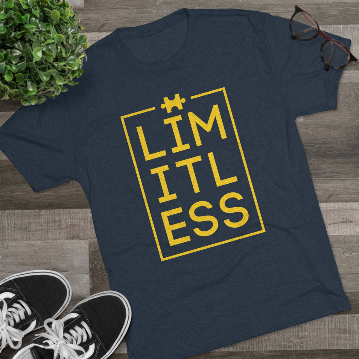 Limitless Autism Awareness Shirt | Autism Puzzle Piece Design | Unisex Tri-Blend Crew Tee