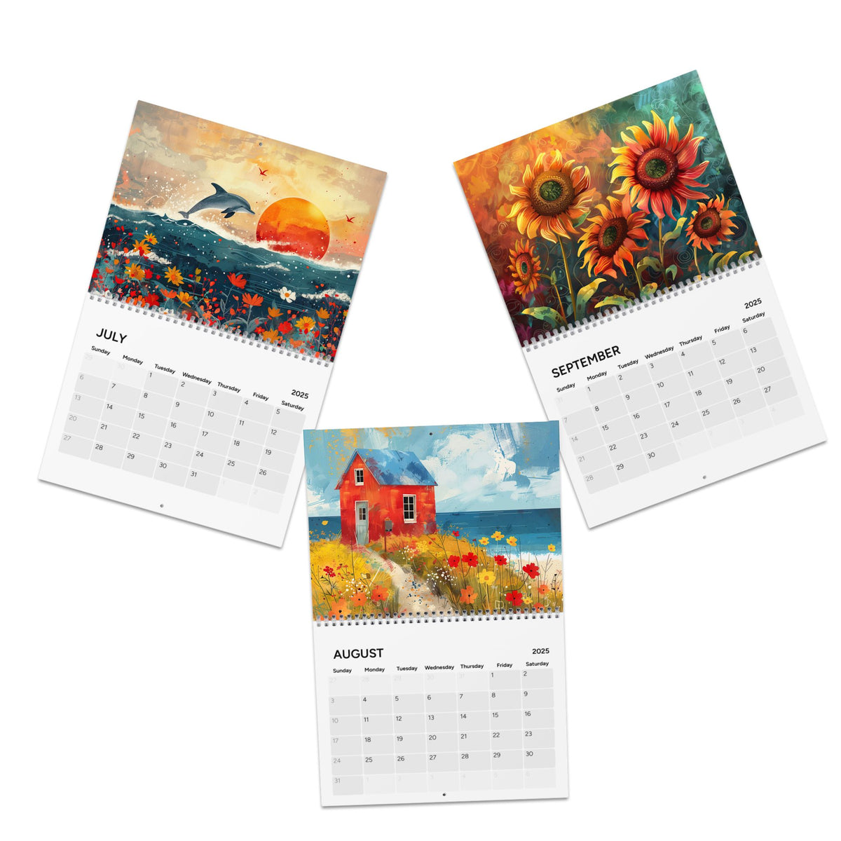 Nature's Whimsy 2025 Calendar | Expressionistic Art Calendar | Whimsical Art Calendar | Nature Lover Gift |  Classic Wall Calendar