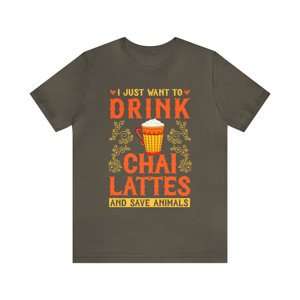 Chai Latte Save Animals Chai Tea Shirt | Animal Lover Shirt | Tea Gift for Her | Unisex Jersey T-shirt