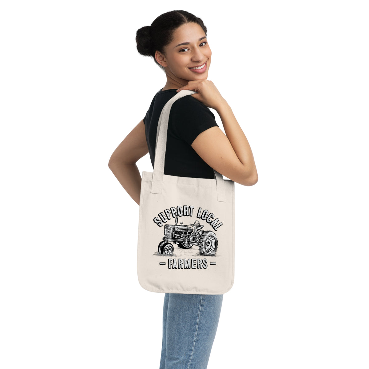 Support Local Farmers Farm To Table Tote Bag| Farm Girl Gift | Organic Canvas Tote Bag
