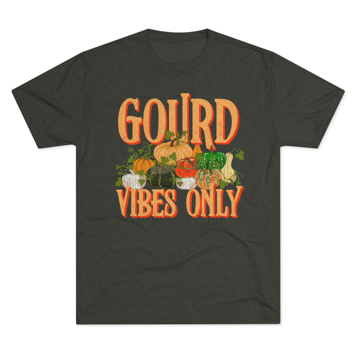 Gourd Vibes Only Fall Vibes Pumpkin Shirt | Thanksgiving Shirt | Unisex Tri-Blend Crew Tee