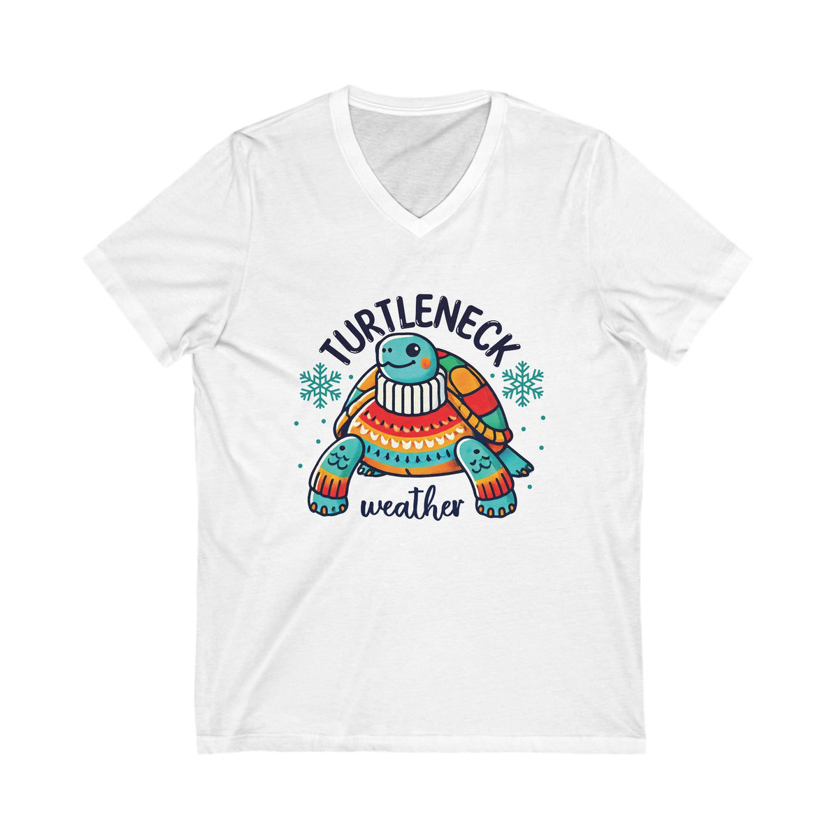 Turtleneck Weather Cute Turtle Shirt | Winter Shirt | Turtle Lover Gift | Unisex Jersey V-Neck T-shirt