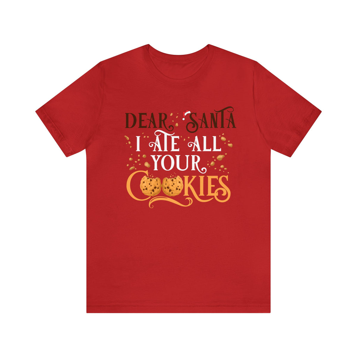Santa Letter Tee | Cookies For Santa Shirt | Dear Santa Christmas Cookies Shirt | Unisex Jersey T-shirt