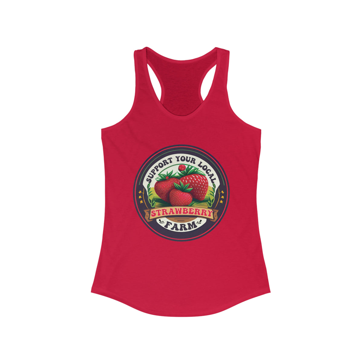 Support Your Local Strawberry Farm Shirt | Strawberry Shirt | Aesthetic Fruit Shirt | Cute Farm Gifts | Women's Slim Fit Racerback Tank