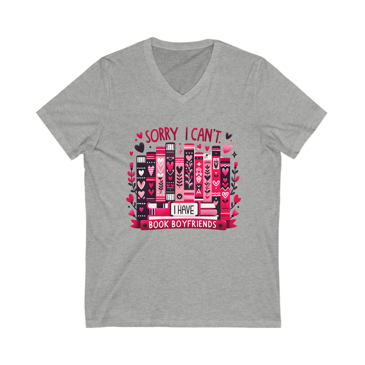 Book Boyfriend Valentines Day Shirt | Book Lover Shirt | Book Lover Valentine Gift For Her | Unisex Jersey V-neck T-shirt