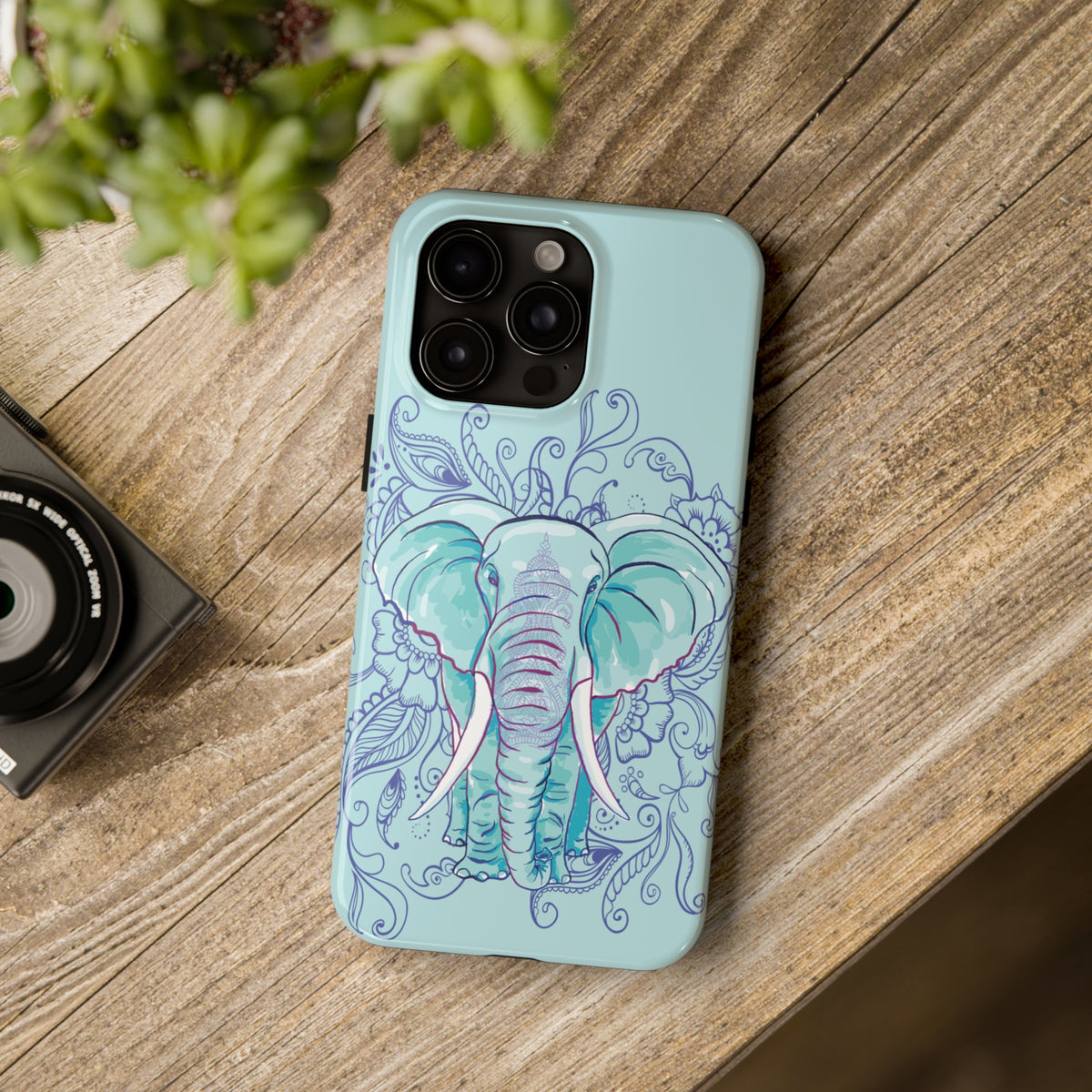 Indian Elephant Watercolor Art iPhone Case | iPhone 15 14 13 12 11 Phone Case |