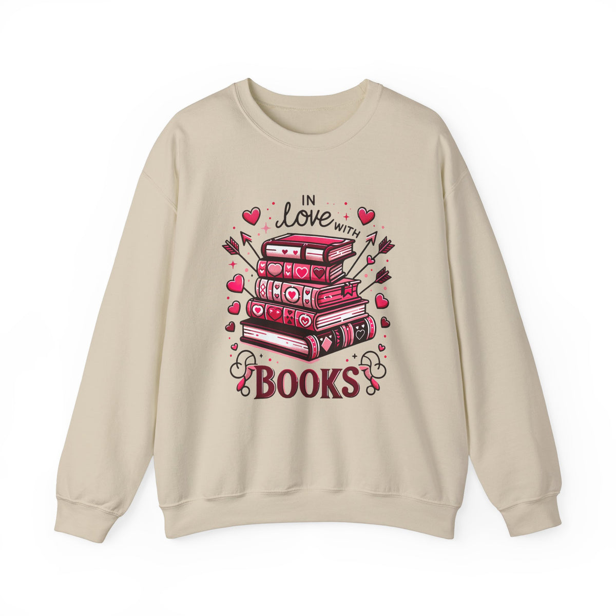 In Love With Books Valentines Sweatshirt | Cute Book Lover Shirt | Valentine Gift For Her | Unisex Crewneck Sweatshirt