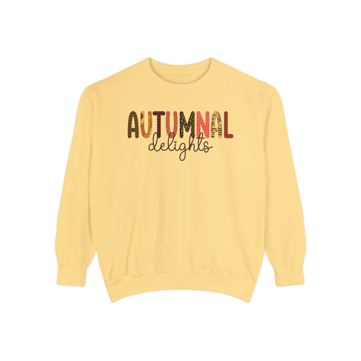 Autumnal Delights Fall Sweatshirt | Cute Fall Shirts | Unisex Garment-Dyed Sweatshirt