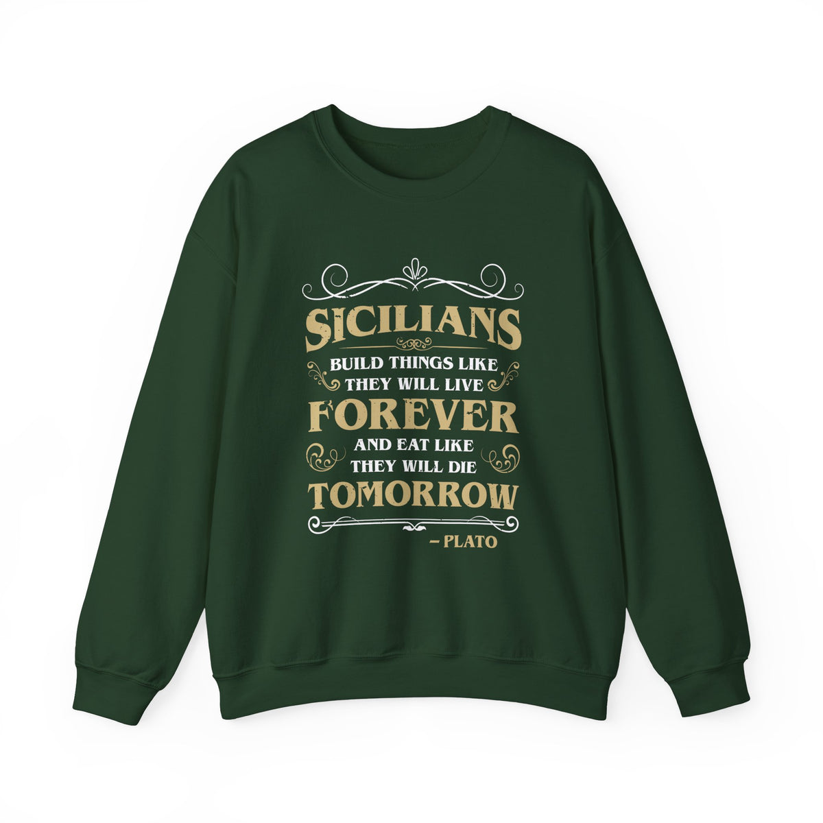Sicilian Plato Quote Italian Sweatshirt | Sicily Italy Gift | Unisex Crewneck Sweatshirt