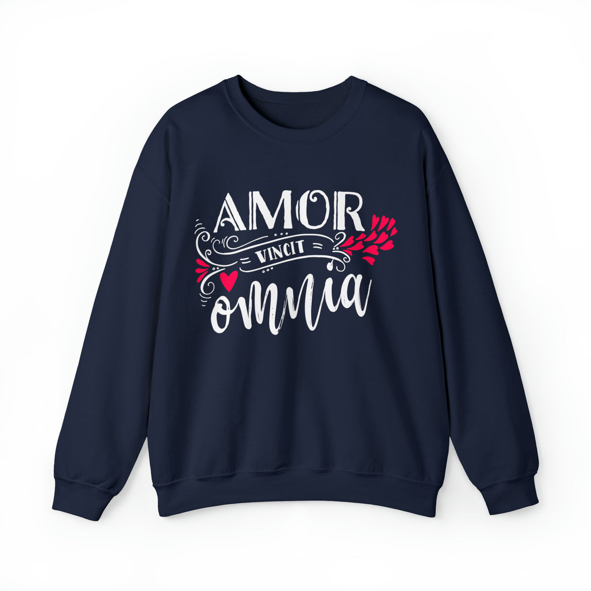 Love Conquers All Valentine Heart Shirt | Valentine Gift | Unisex Crewneck Sweatshirt