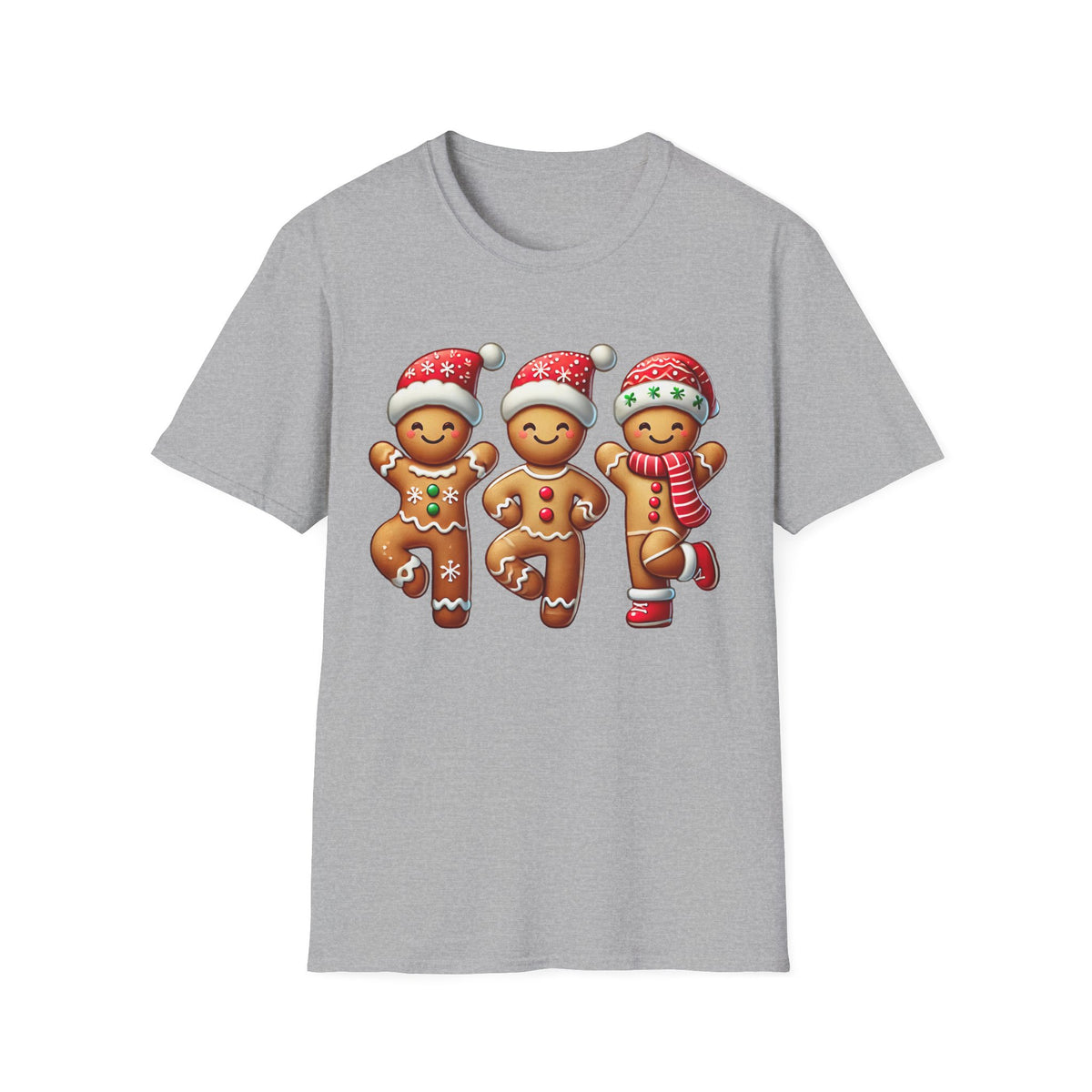 Dancing Gingerbread Cookies Christmas Shirt | Cute Gingerbread Man Shirt | Christmas Gift For Dancer | Unisex Soft Style T-Shirt