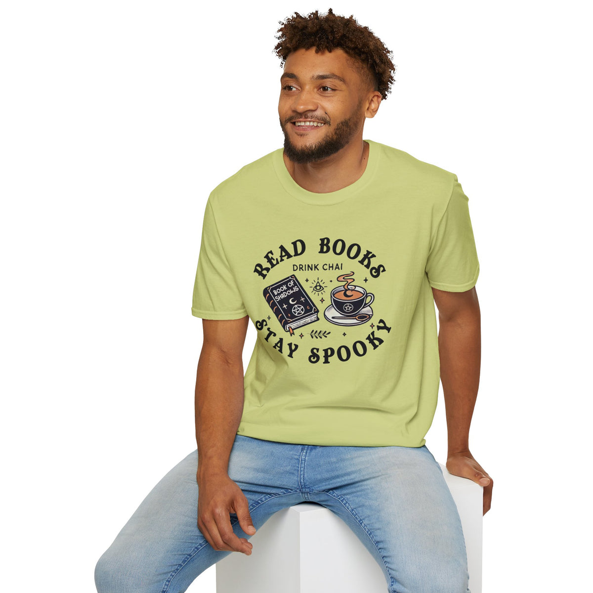 Read Books Drink Chai Be Spooky Vibes Shirt | Chai Tea Lover Gift | Unisex Soft Style T-Shirt