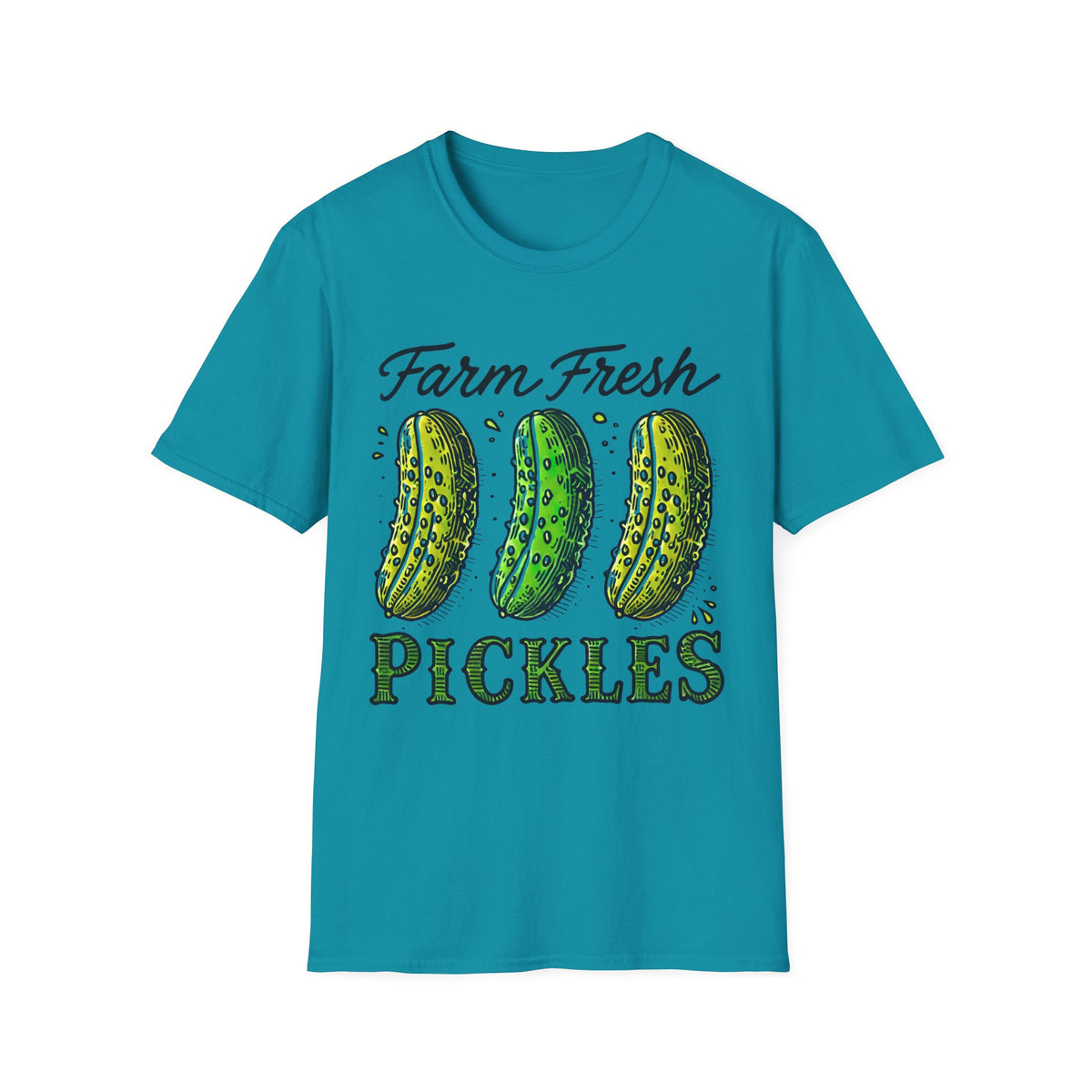 Farm Fresh Pickles Funny Pickle Shirt | Cute Pickle Pun Shirt | Pickle Lover Gift | Farmers Market Garden Shirt | Unisex Soft style T-Shirt