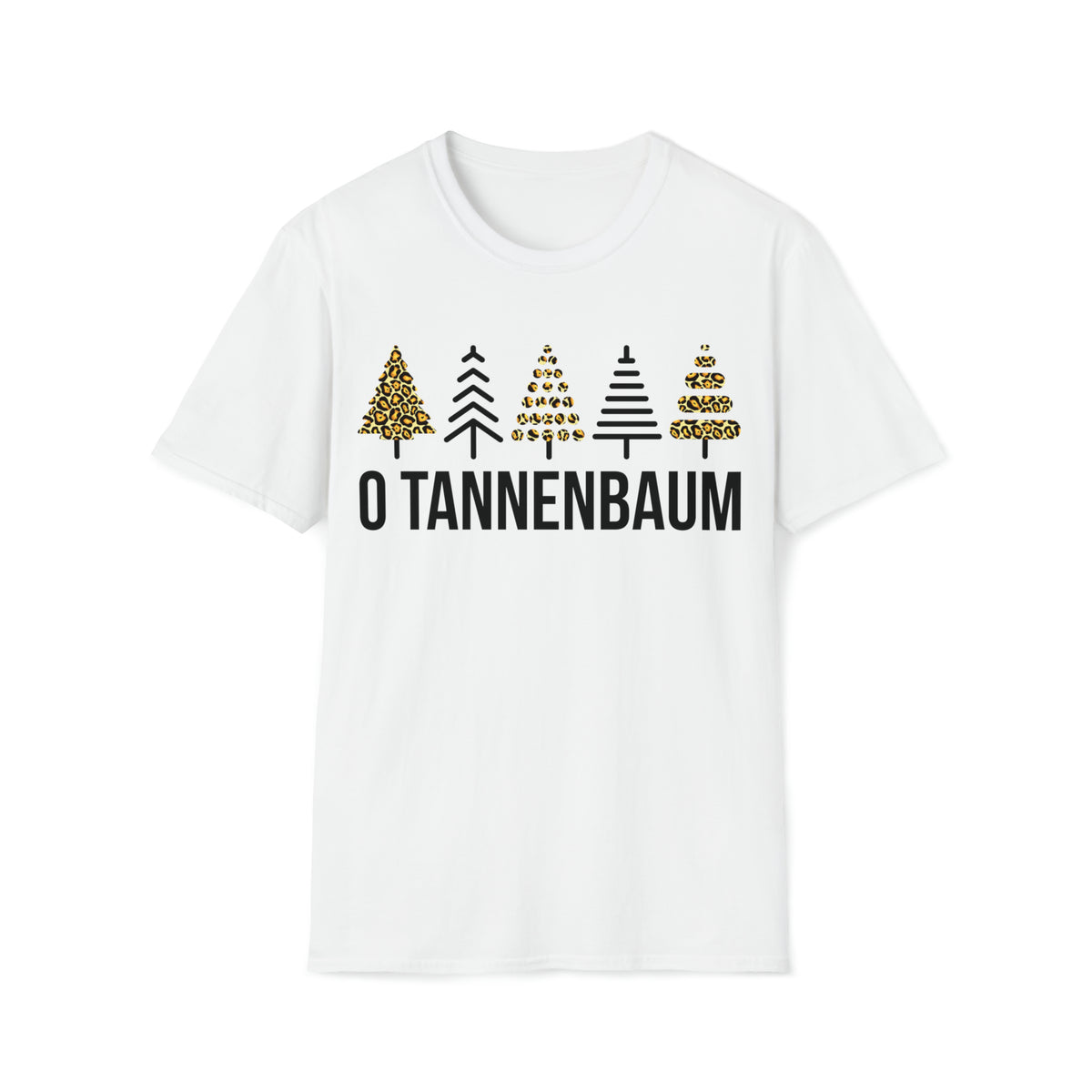 Tannenbaum Leopard Print Christmas Tree Shirt | German Christmas Gift | Unisex Softstyle T-Shirt