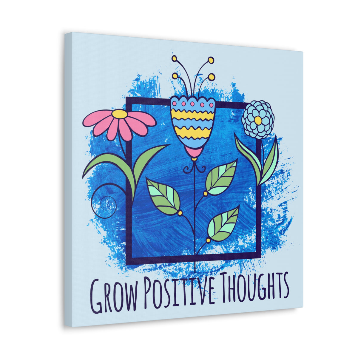 Positive Thoughts School Psychologist Wall Art | Mindfulness Psychology Gift  | Canvas Gallery Wraps Home Decor