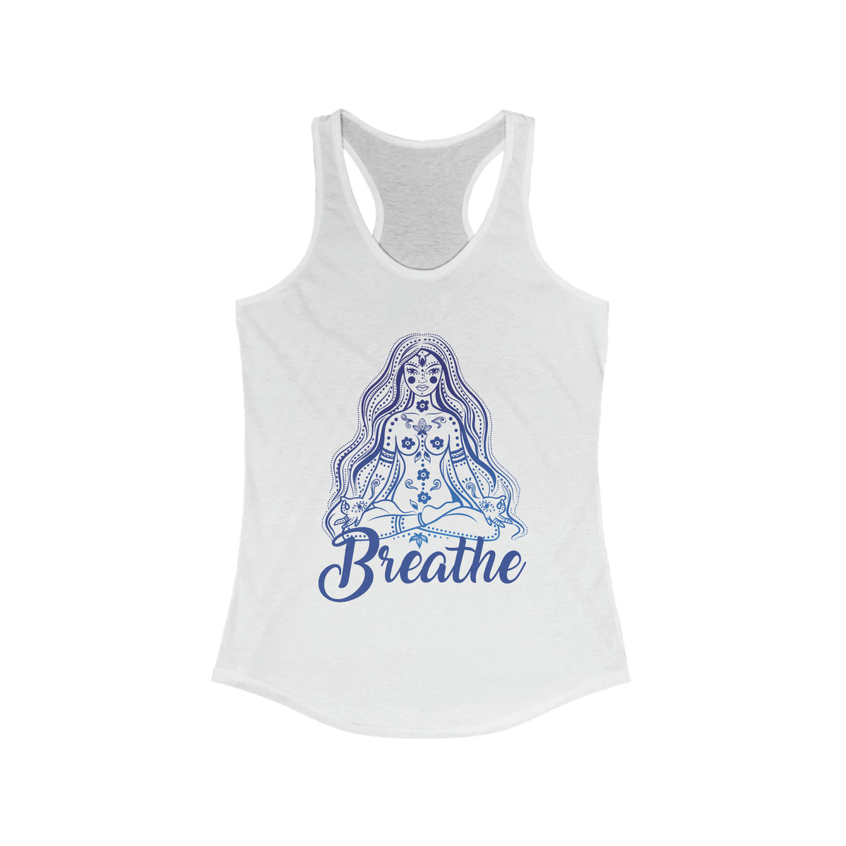Yoga Lover Breathe Meditation Shirt | Yoga Lover Gift | Women's Ideal Racerback Tank Top