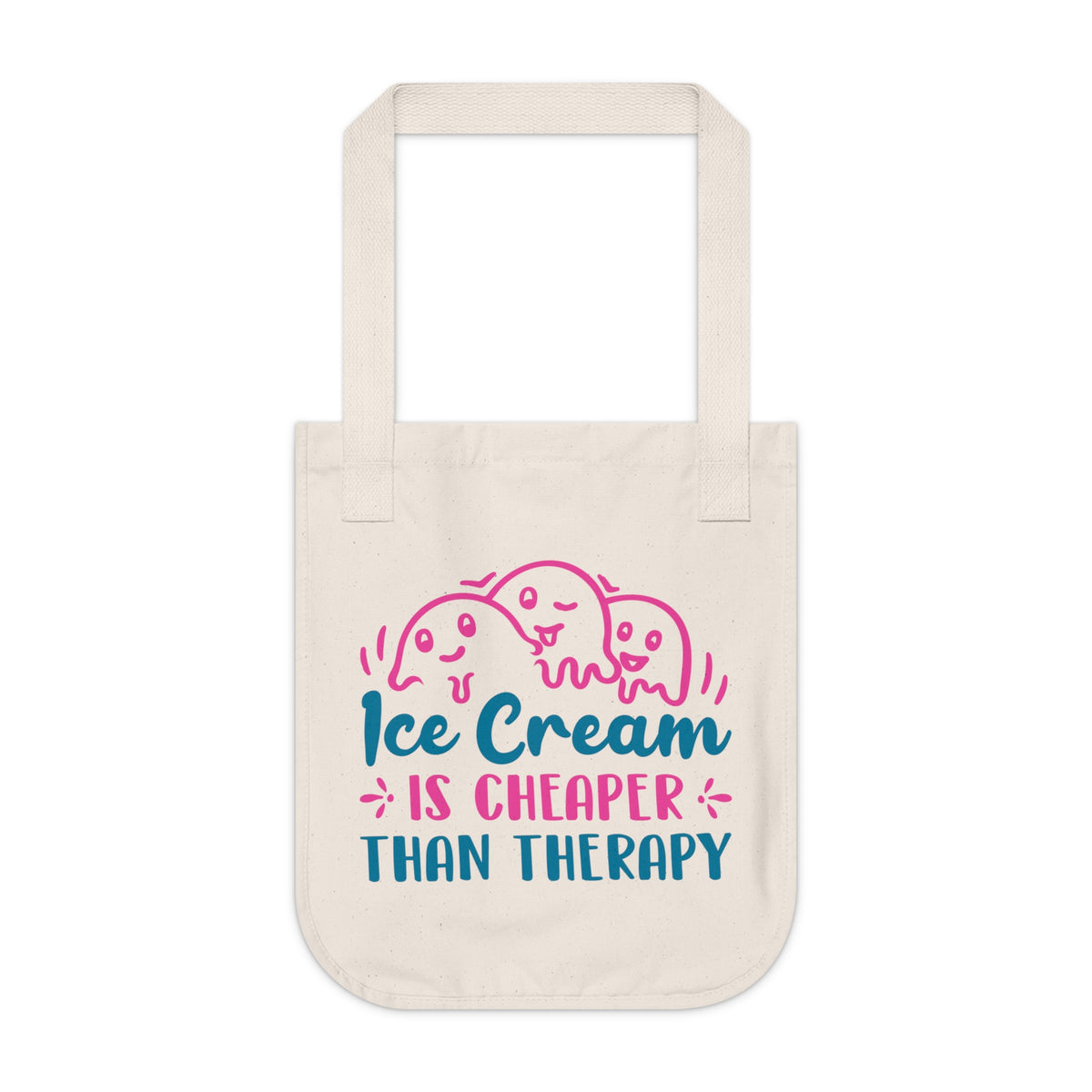 Ice Cream Therapy Funny Psychology Tote | Psychologist Gift | Organic Canvas Tote Bag