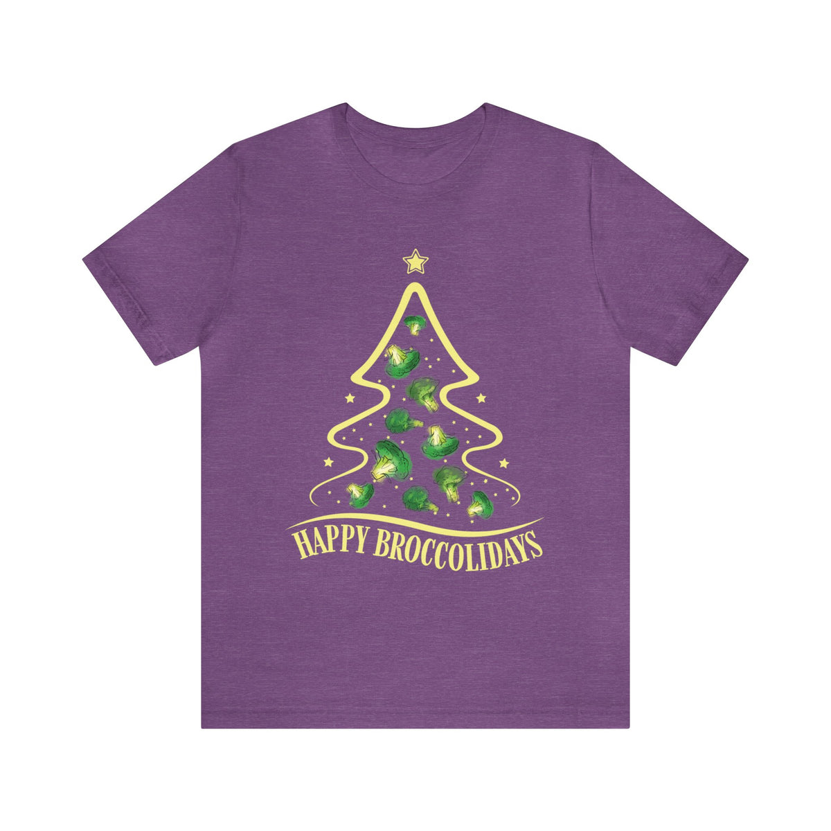 Happy Holiday Broccoli  Christmas Tree Shirt | Funny Broccoli Lover Vegan Gift | Unisex Jersey T-shirt