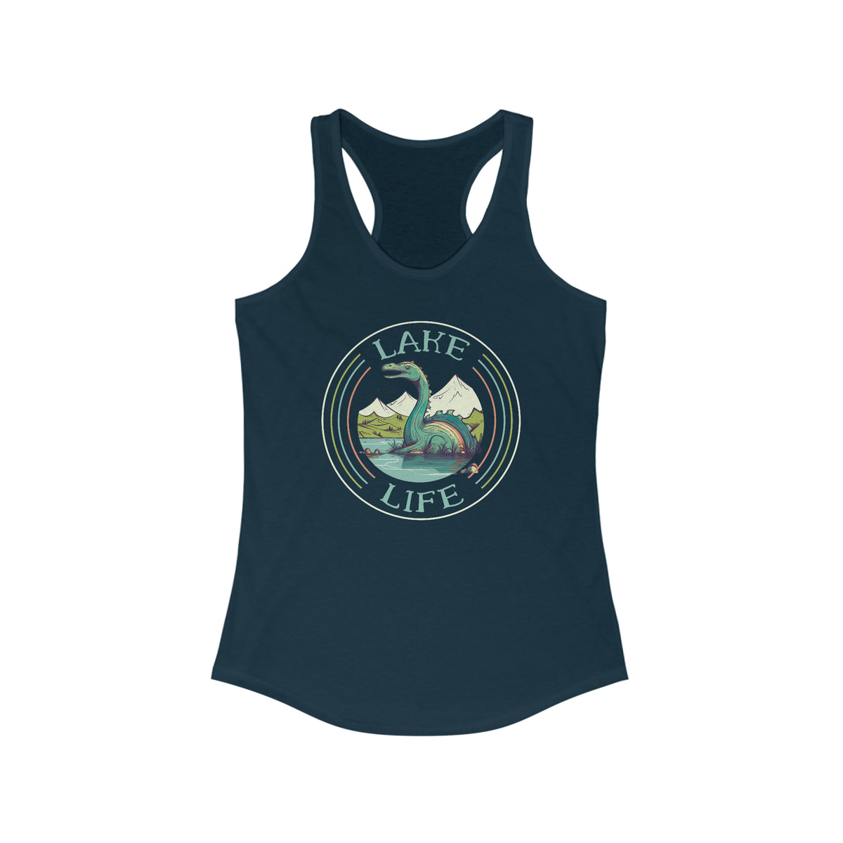 Loch Ness Monster Funny Lake Life Shirt | Lake Vacation Shirt | Lake House Gift | Women's Slim-fit Racerback Tank Top