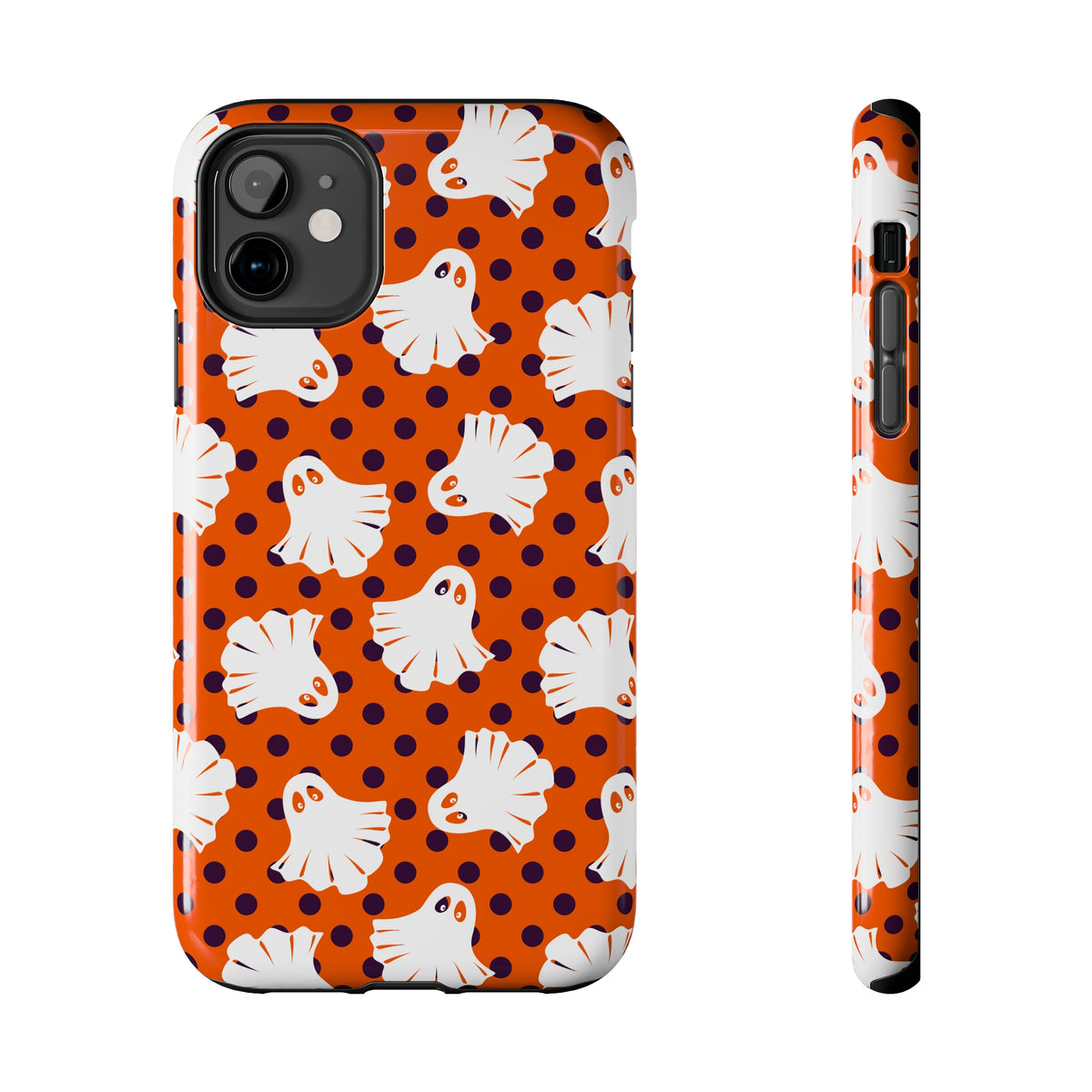 Cute Ghost Halloween iPhone Case | iPhone  15 14 13 12 11 Phone Case | Polka Dot Halloween Gift | Tough Impact-resistant Phone Case