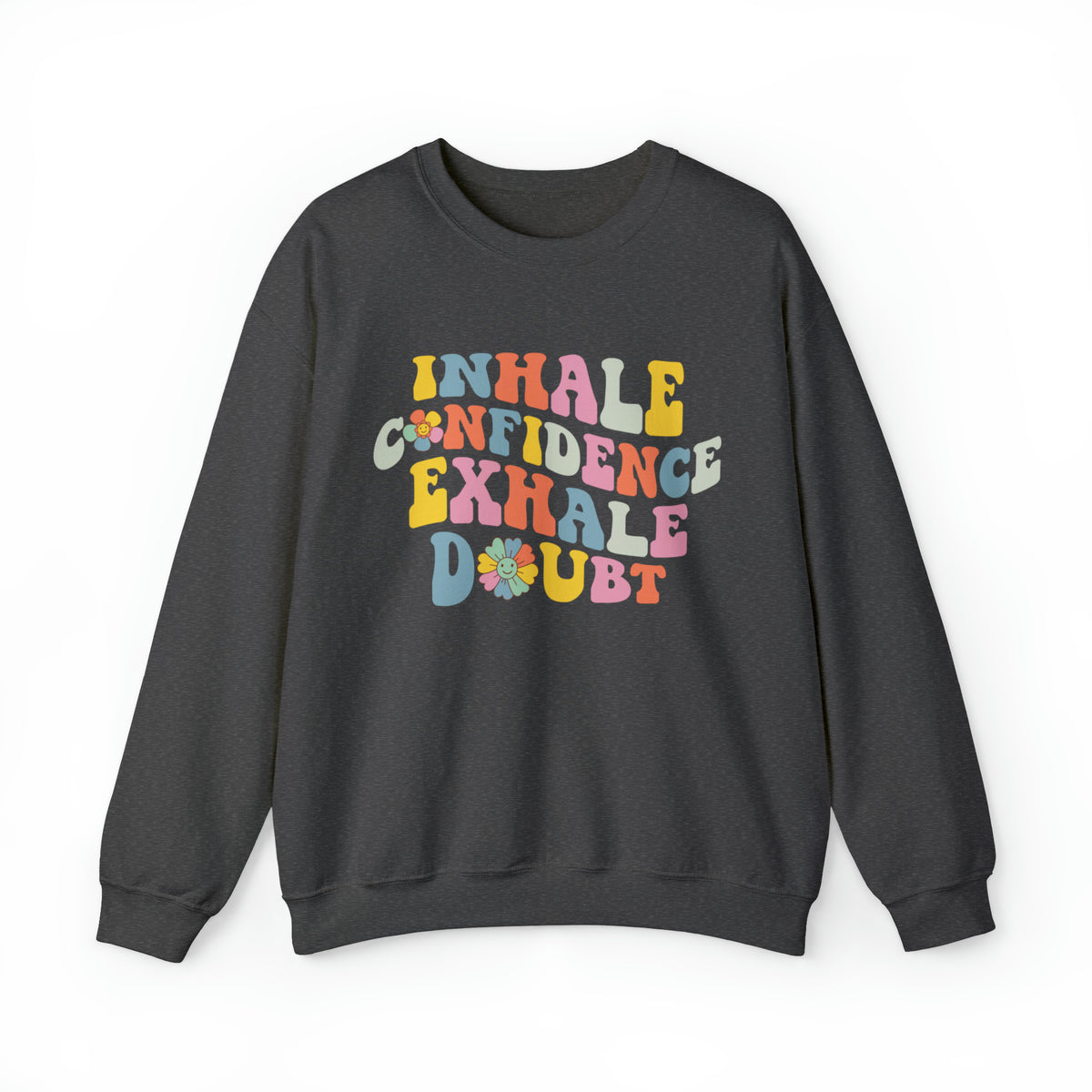 Inhale Exhale School Counselor Sweatshirt | Retro Psychology Shirt | Yoga Meditation Shirt | Unisex Crewneck Sweatshirt