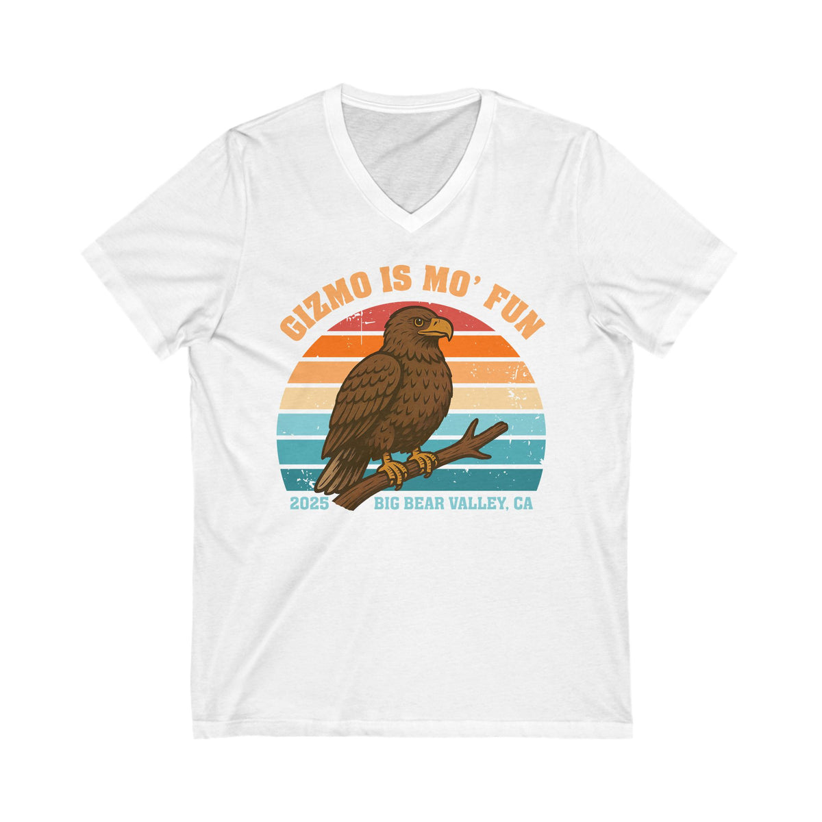 Gizmo Is Mo' Fun Big Bear Bald Eagle Shirt | Bird Lover Shirt | Nature Lover Gift | California Shirt | Unisex Jersey V-Neck T-shirt