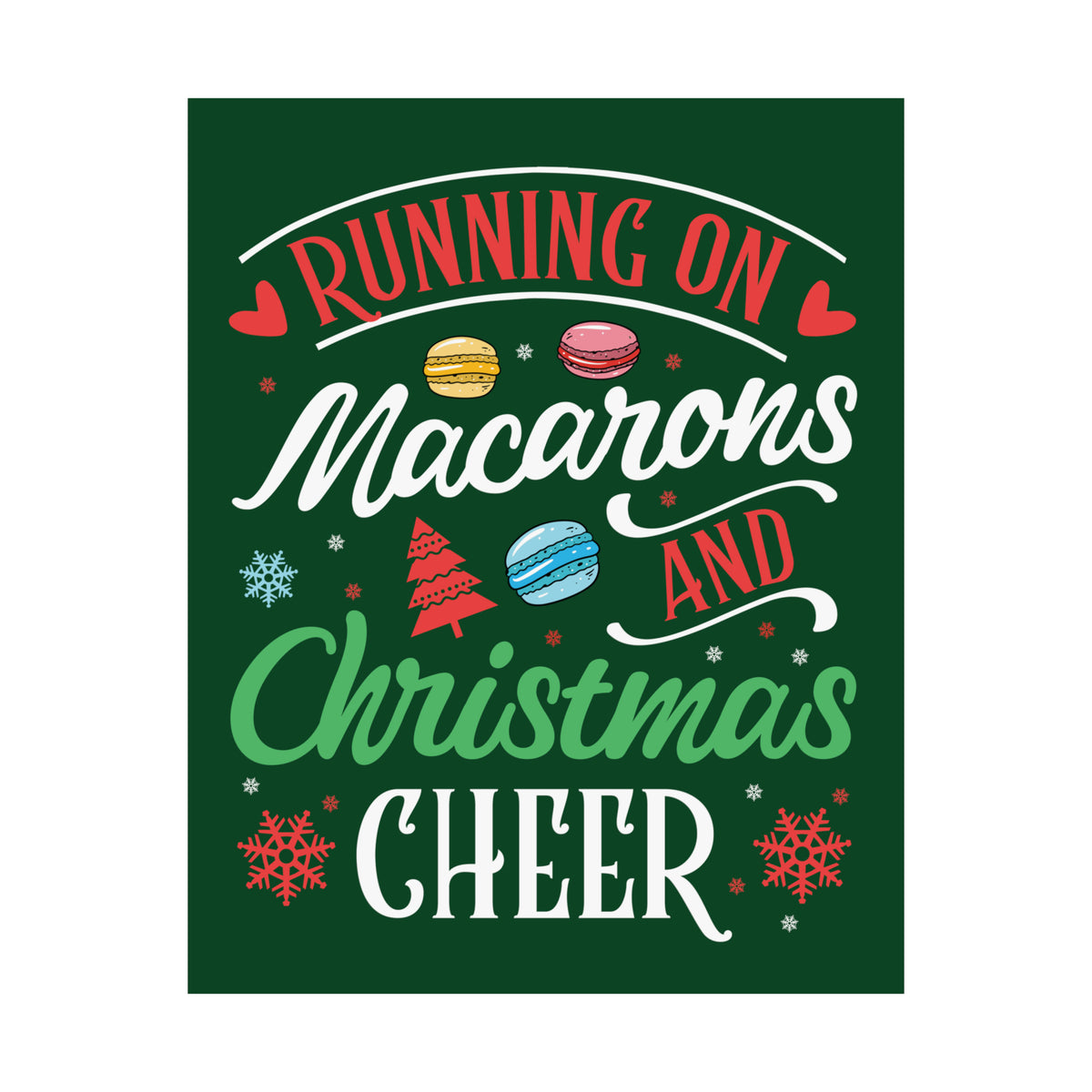 Macarons & Christmas Cheer Baking Wall Art Print| Cookie Baking Gifts | Premium Matte Art Print Home Decor