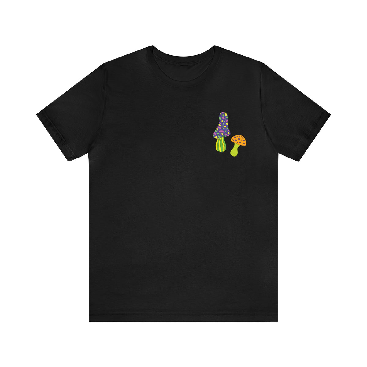 Magic Mushroom Neon Fantasy Pocket Tee Shirt | Mushroom Gift | Bella Canvas Unisex Jersey T-shirt