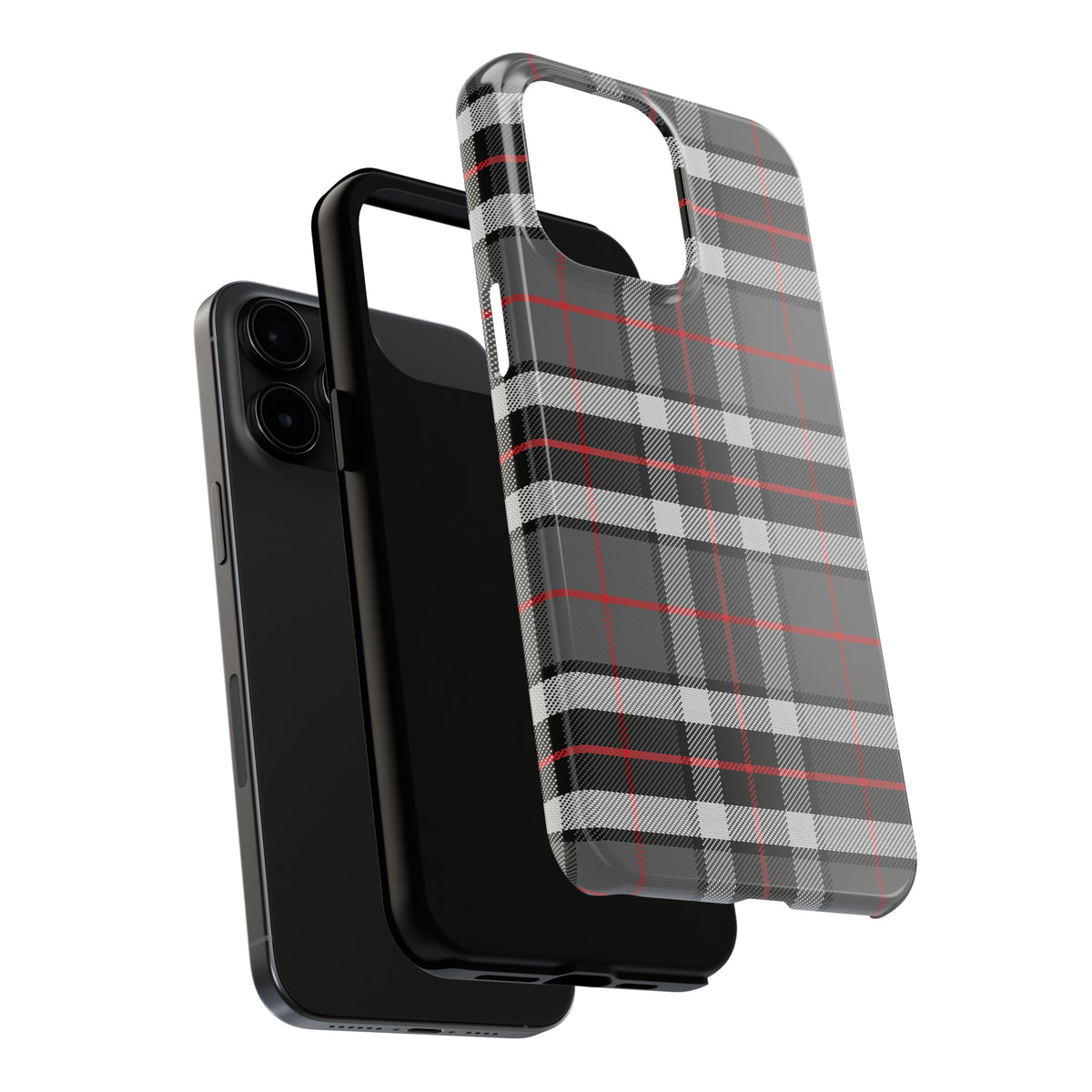Black and White Plaid iPhone 15 14 13 12 11 Case (all models) | Gift for Him | Tough Phone Case
