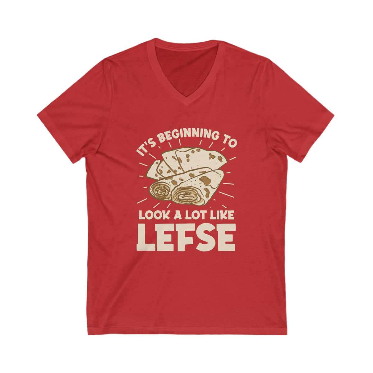 Norwegian Lefse Funny Holiday Baking Shirt | Nordic Baker Gift| | Unisex Jersey V-neck T-shirt