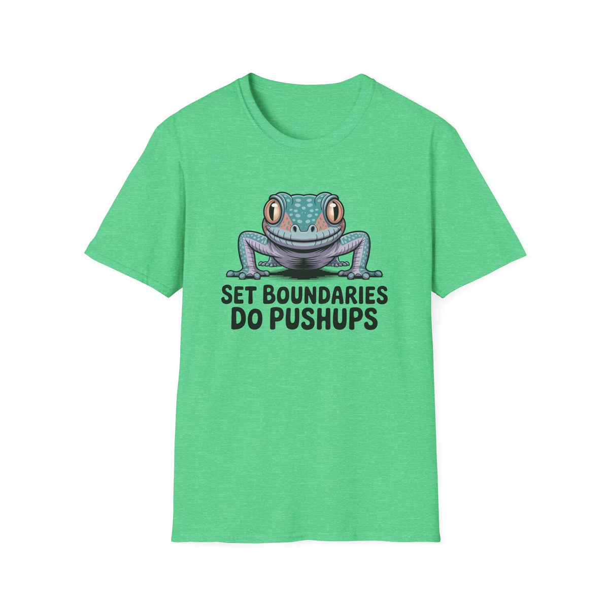 Set Boundaries Do Pushups Funny Lizard Shirt | Gym Motivation Shirt | Self Care Workout T-shirt |  Unisex Soft style T-Shirt