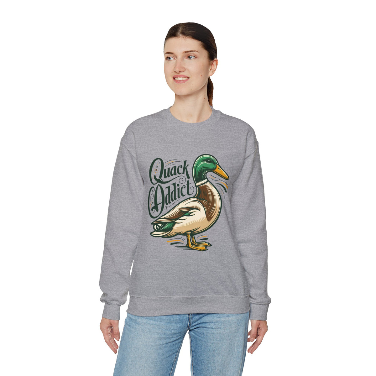 Quack Addict Funny Mallard Duck Shirt | Bird lover Shirt | Nature Lover Gift | Unisex Crewneck Sweatshirt