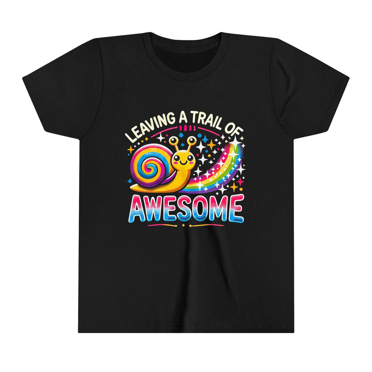 Leaving a Trail of Awesome Cute Snail Shirt | Positive Message Rainbow Shirt | Motivational Shirt | Nature Lover Gift | Youth Jersey T-shirt