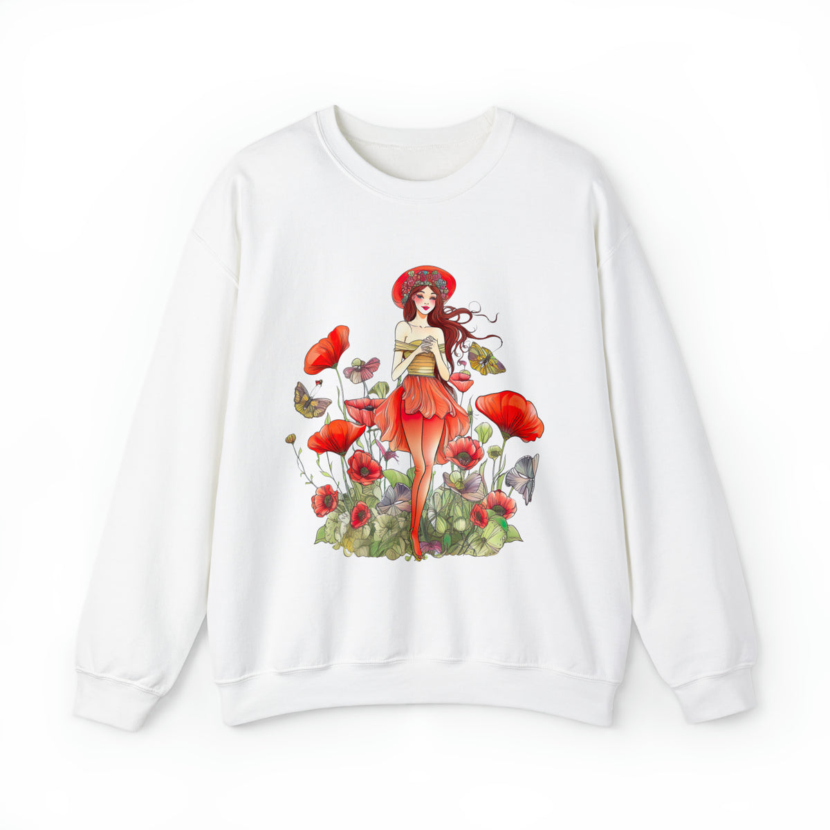 Cottagecore Poppy Flower shirt | Boho Botanical Tshirt | Poppies Tank Top | Summer Clothing | Unisex  Crewneck Sweatshirt