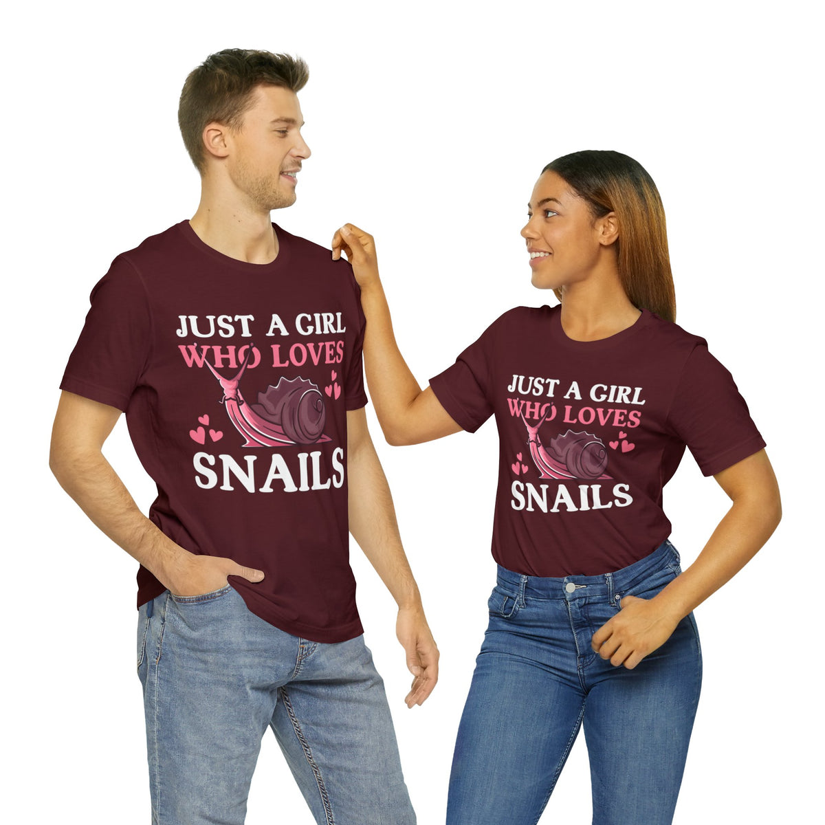 Just a Girl Who Loves Snails Nature Shirt | Snail Lover Shirt | Bella Canvas Unisex Jersey T-shirt