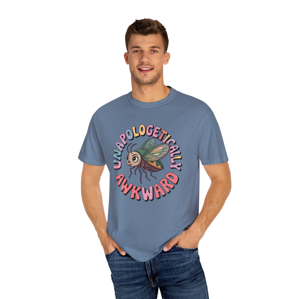 Unapologetically Awkward Funny Bug Shirt | Cute Junebug Introvert Shirt | Nature Lover Gift | Unisex Garment-Dyed T-shirt