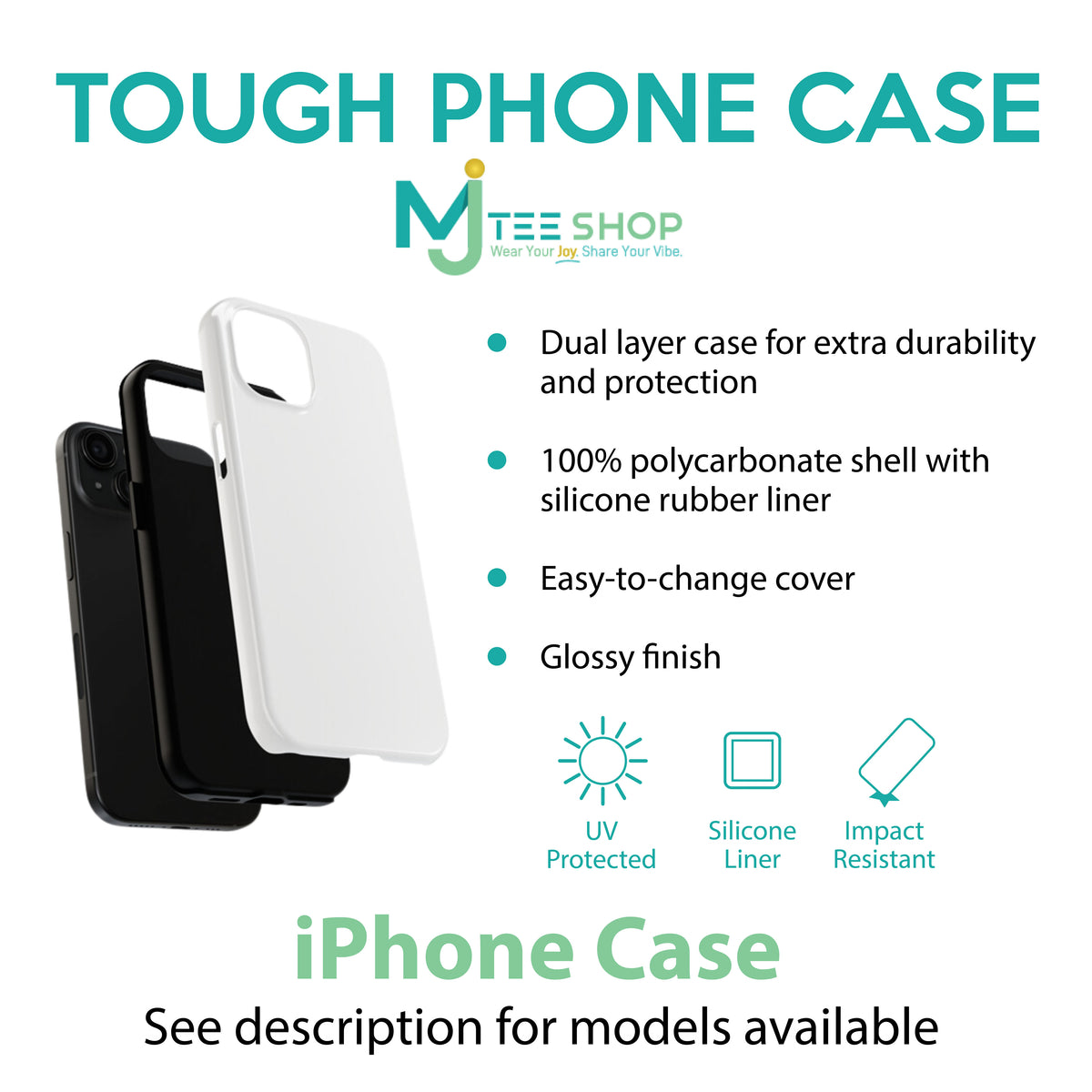 a phone case with the text tough phone case