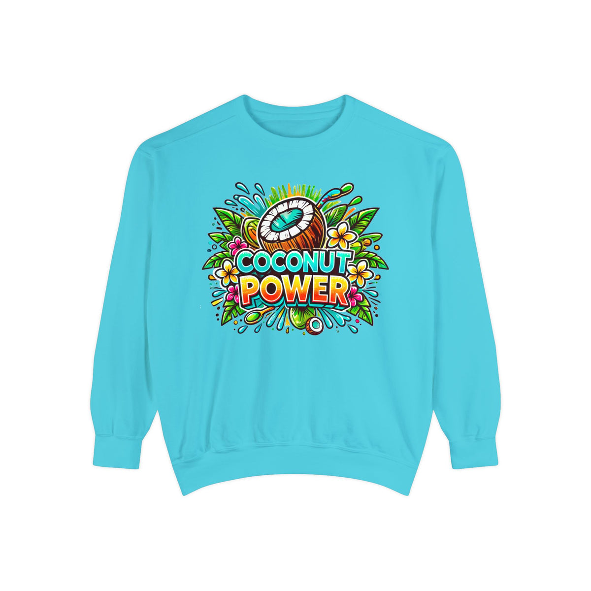 Coconut Power Beach Bum Shirt | Kamala Coconut Shirt |  Aesthetic Summer Shirt | Unisex Garment-Dyed Sweatshirt