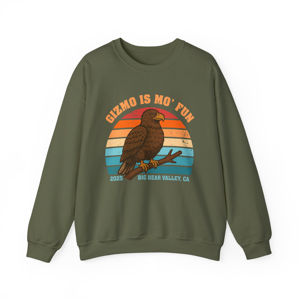 Gizmo Is Mo' Fun Big Bear Bald Eagle Shirt | Bird Lover Shirt | Nature Lover Gift | Big Bear California Shirt | Unisex Crewneck Sweatshirt