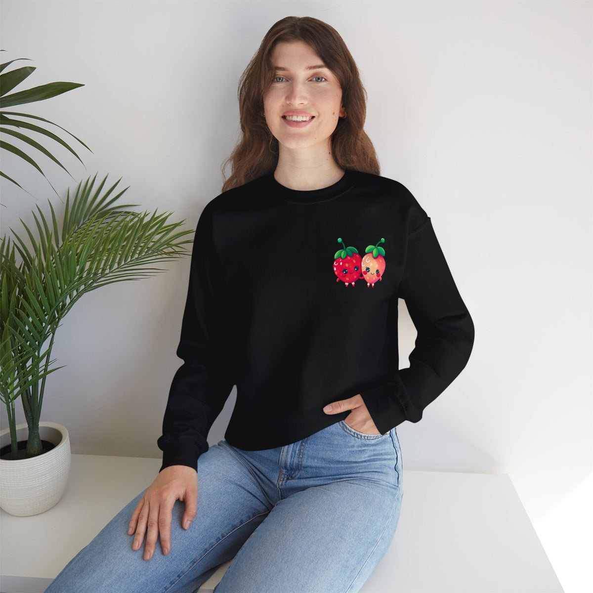 Cute Strawberry Shirt | Strawberry Crewneck Sweatshirt | Aesthetic Fruit Shirt | Kawaii Shirt  | Unisex Crewneck Sweatshirt