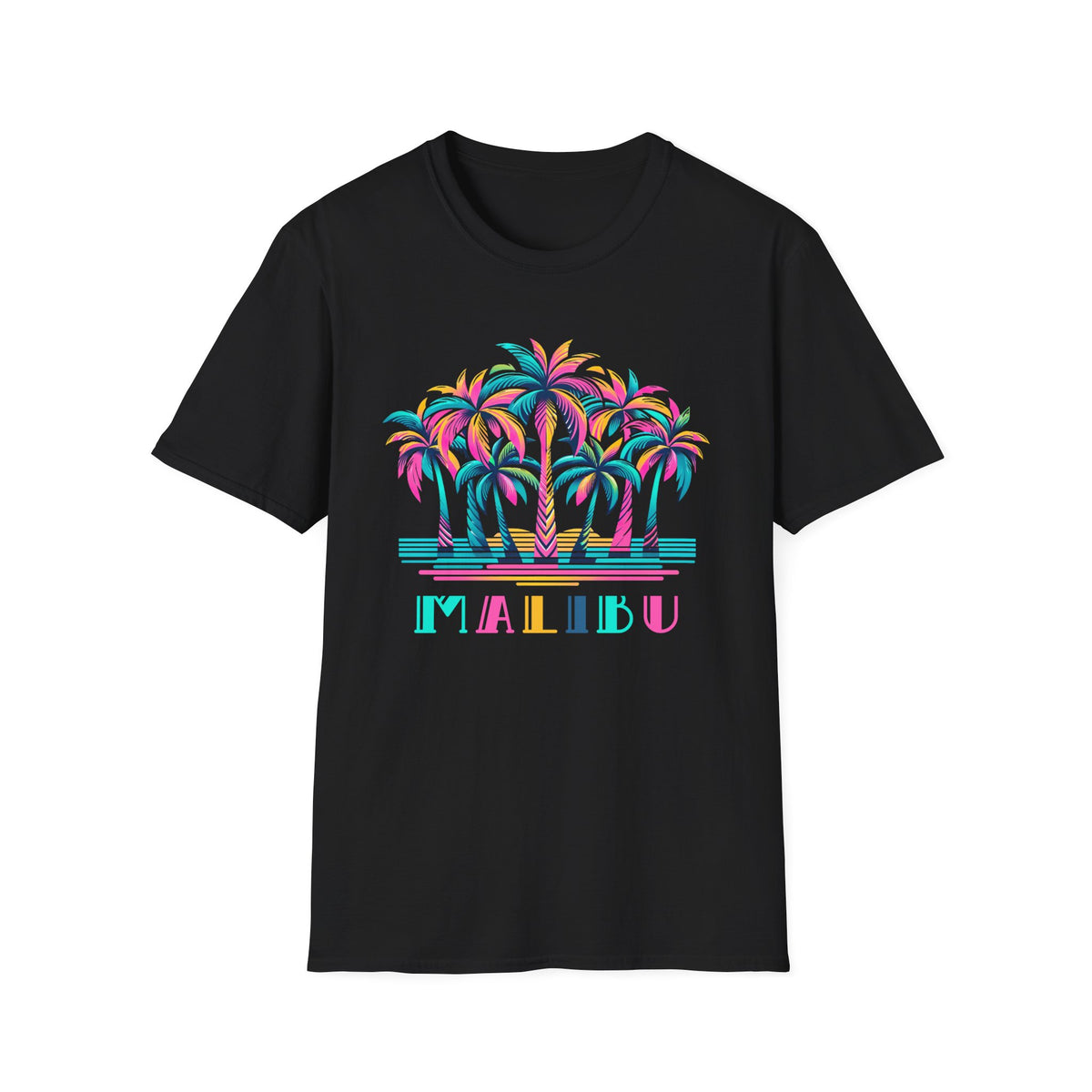 80's Retro Palm Tree Malibu Beach Shirt | California Beach Bum Shirt | Beach Lover Gift | Unisex Soft style T-Shirt