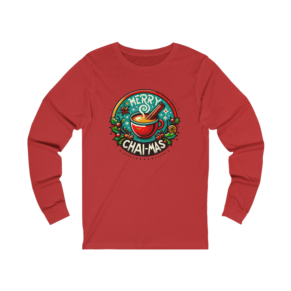 Merry Chai-mas Chai Lover Christmas Shirt | Chai Tea Gift | Christmas Chai | Unisex Jersey Long Sleeve T-shirt